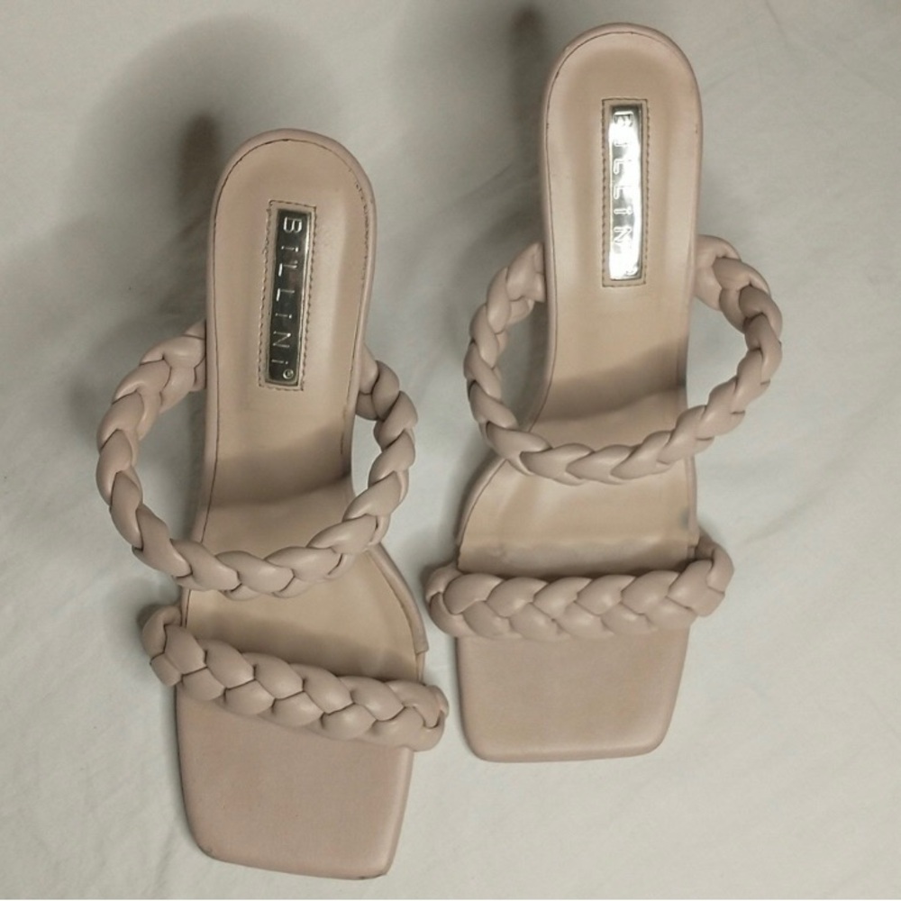 Bellini Beige Braided Strap Heels